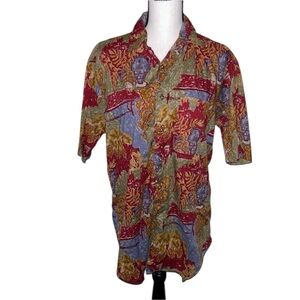 Kenneth Gordon Vintage 90’s Y2K Mens Button Up Shirt Size Medium Multicolor